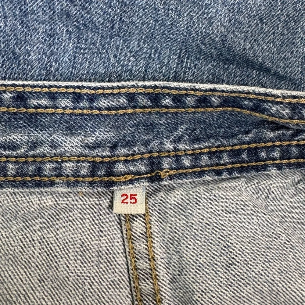 Levi's Denim Skirt Womens 25 Blue A-Line Midi High Waist Front Pockets Western